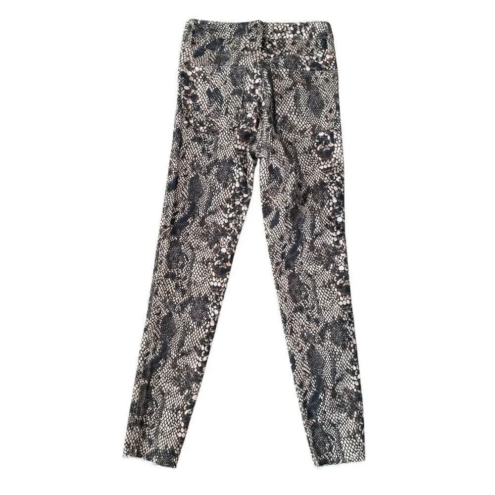 Free People We The Free Raw High Rise Snake Print Skinny Jeans Womens Size 26
